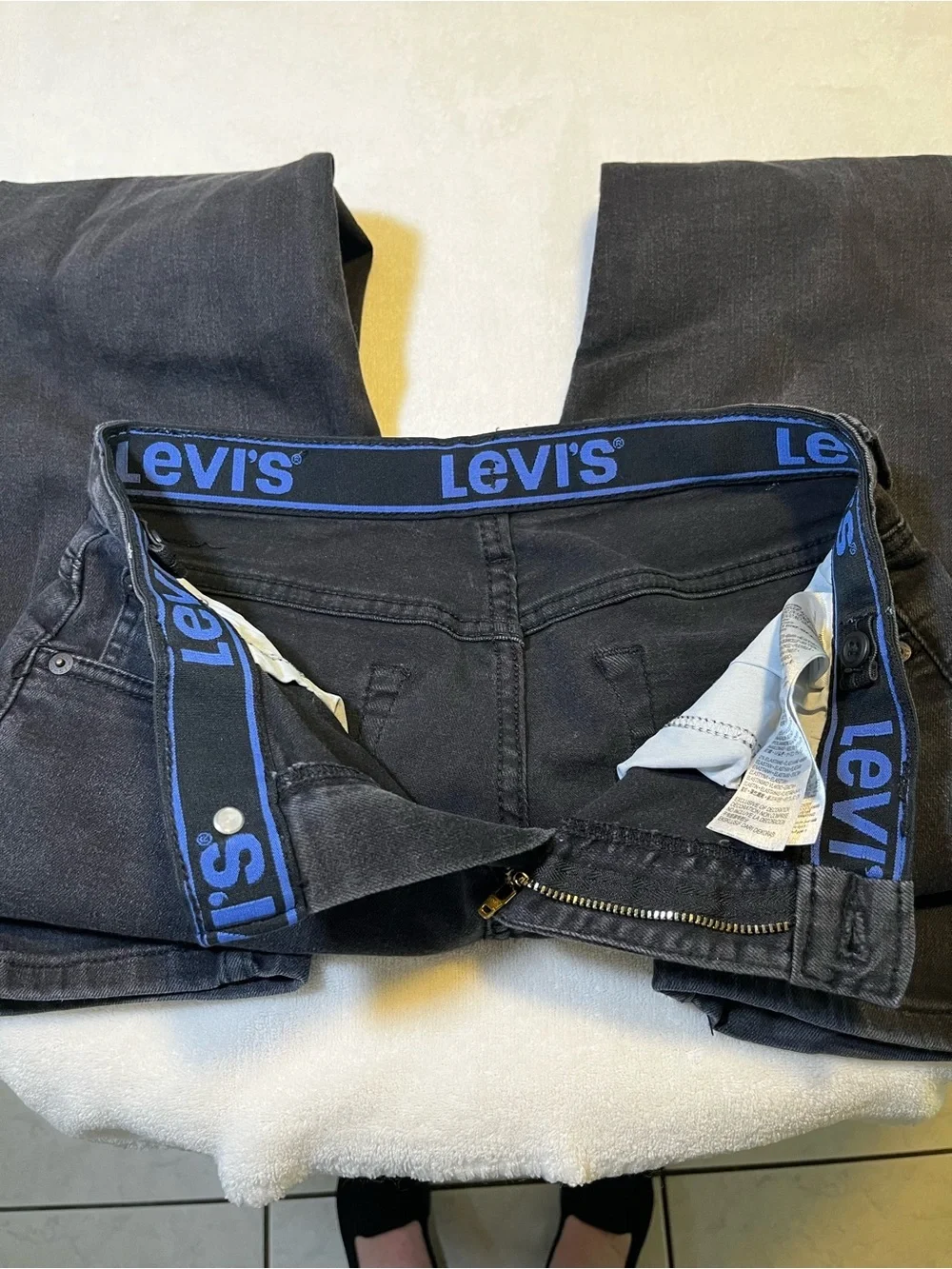 ✨🖤 Levi’s 502 Regular Taper Black Jeans Men’s W29 L30 Stretch Denim 🖤